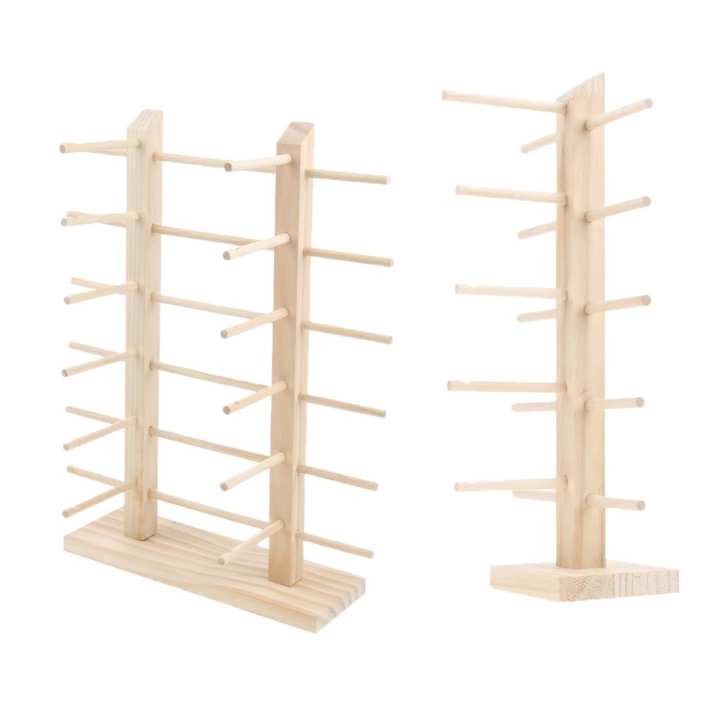 2pcs Wood Sunglasses Eyeglass Rack Display Stand Holder for 5 Pairs 12 Pairs