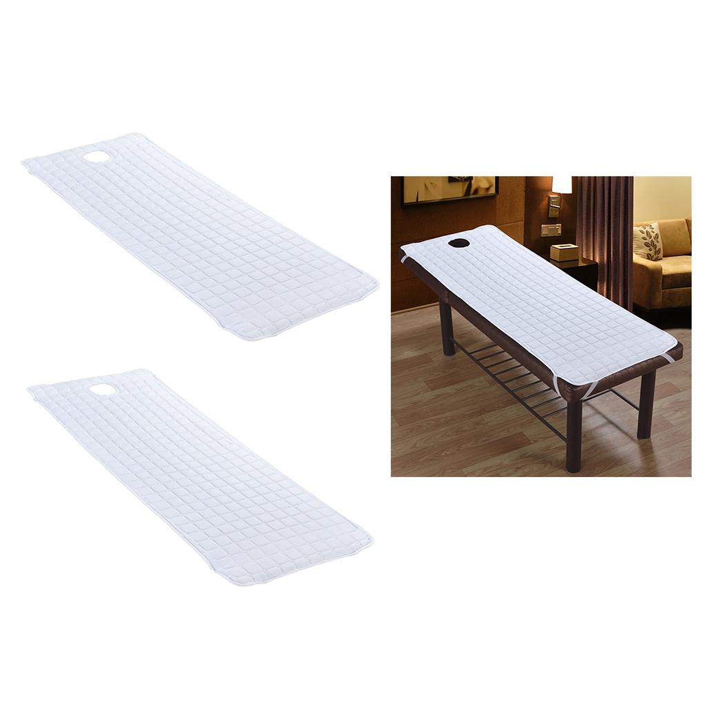 2 Pieces Beauty Salon Massage Bed Mattress Sheet with Face Hole White