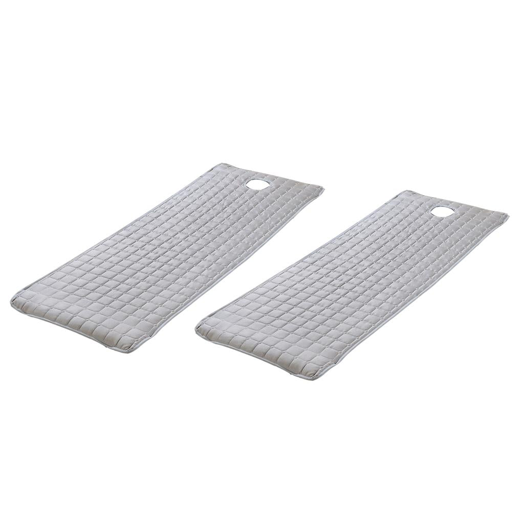 2 Pieces Beauty Salon Massage Bed Mattress Sheet with Face Hole Grey