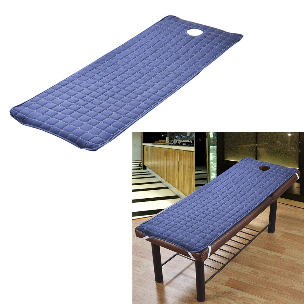 2 Pieces Beauty Salon Massage Bed Mattress Sheet with Face Hole Dark Blue