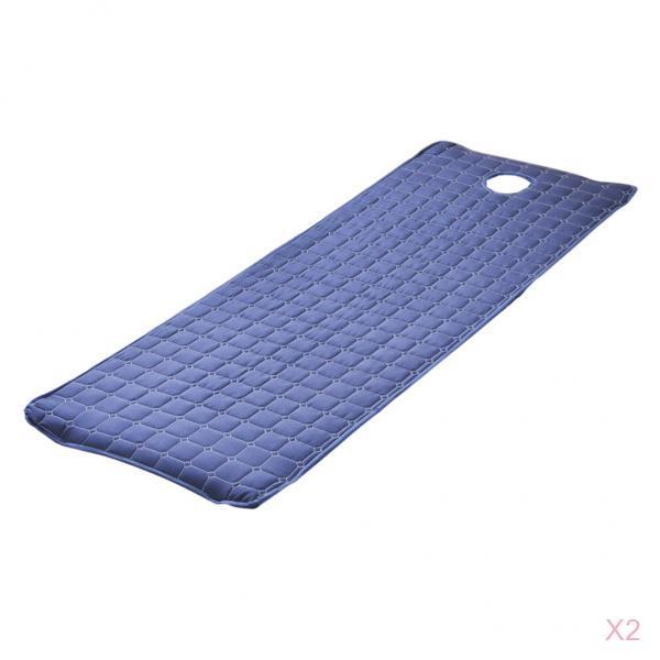 2 Pieces Beauty Salon Massage Bed Mattress Sheet with Face Hole Dark Blue