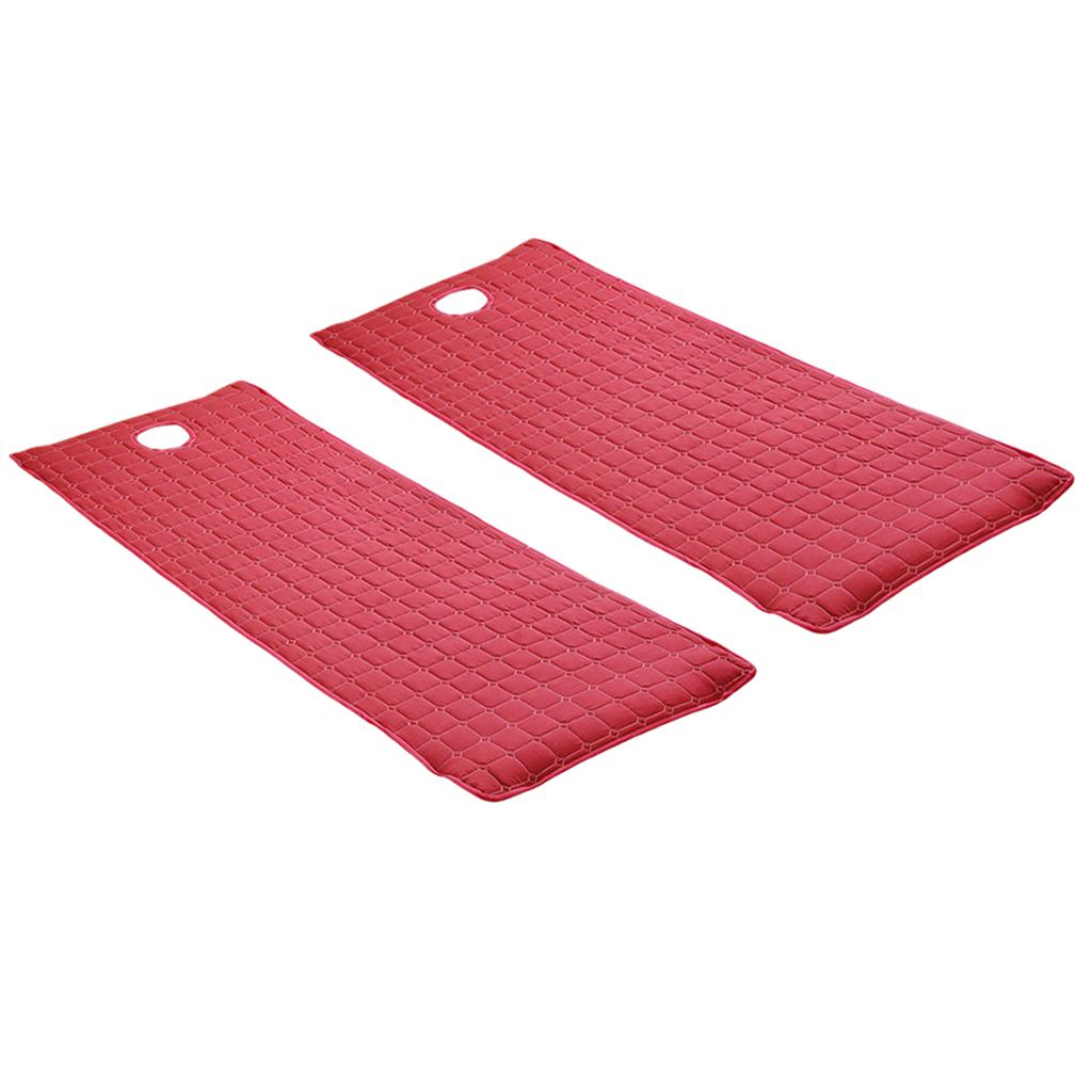 2 Pieces Beauty Salon Massage Bed Mattress Sheet with Face Hole Wine Red