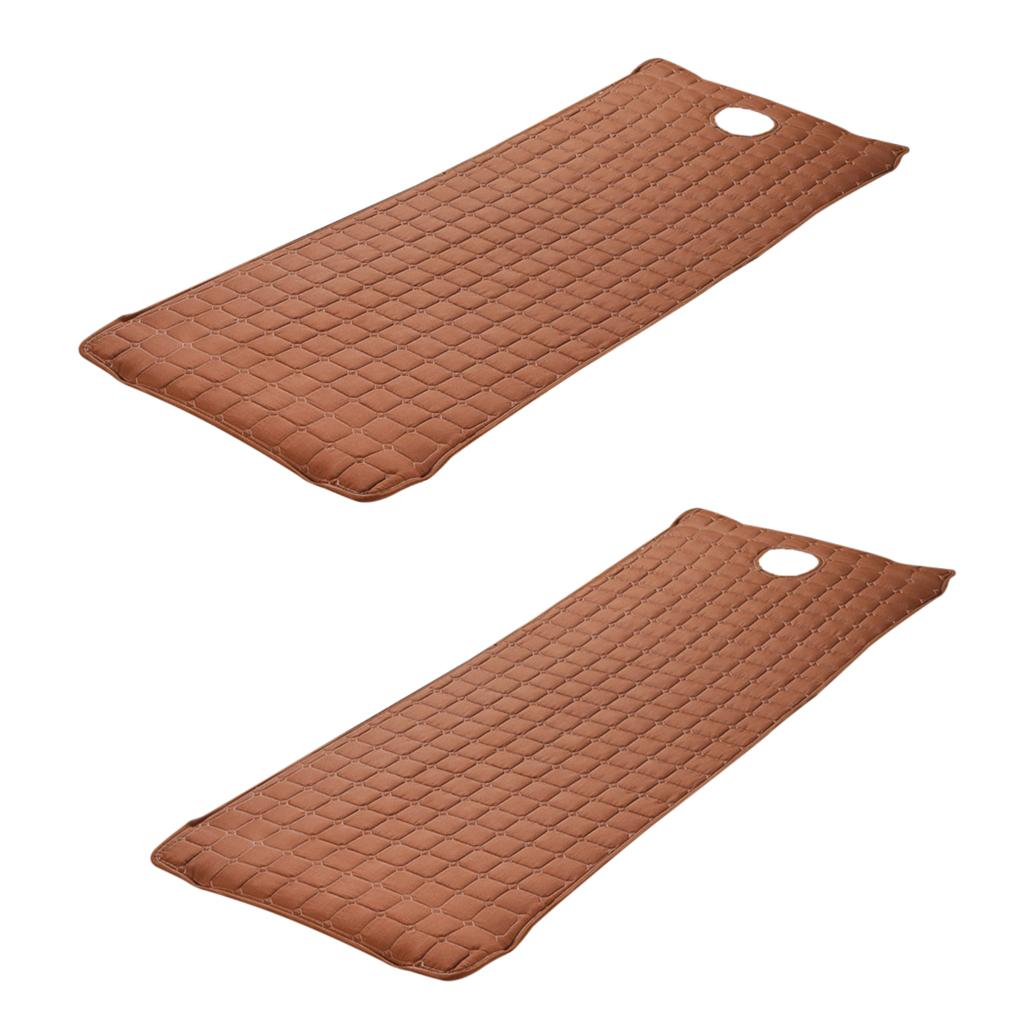 2 Pieces Beauty Salon Massage Bed Mattress Sheet with Face Hole Coffee