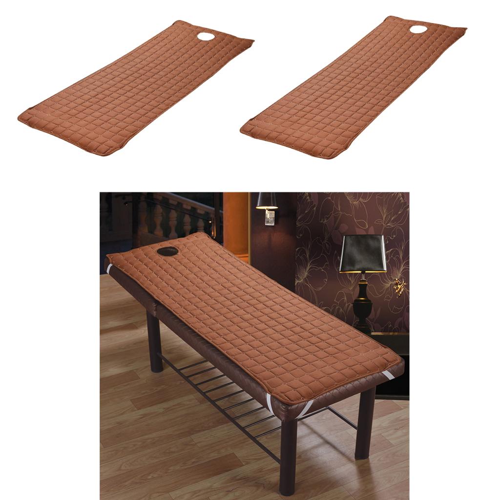 2 Pieces Beauty Salon Massage Bed Mattress Sheet with Face Hole Coffee