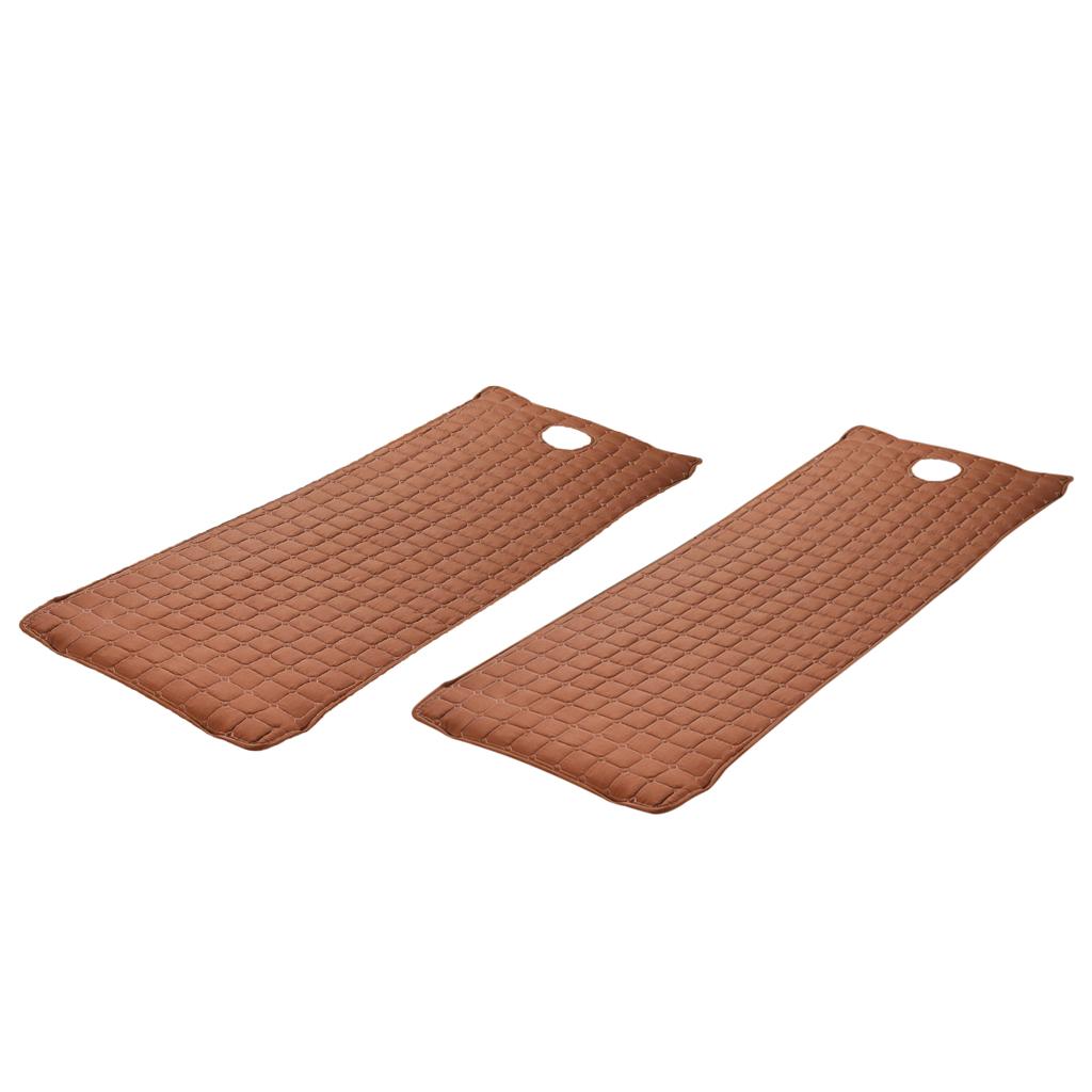 2 Pieces Beauty Salon Massage Bed Mattress Sheet with Face Hole Coffee