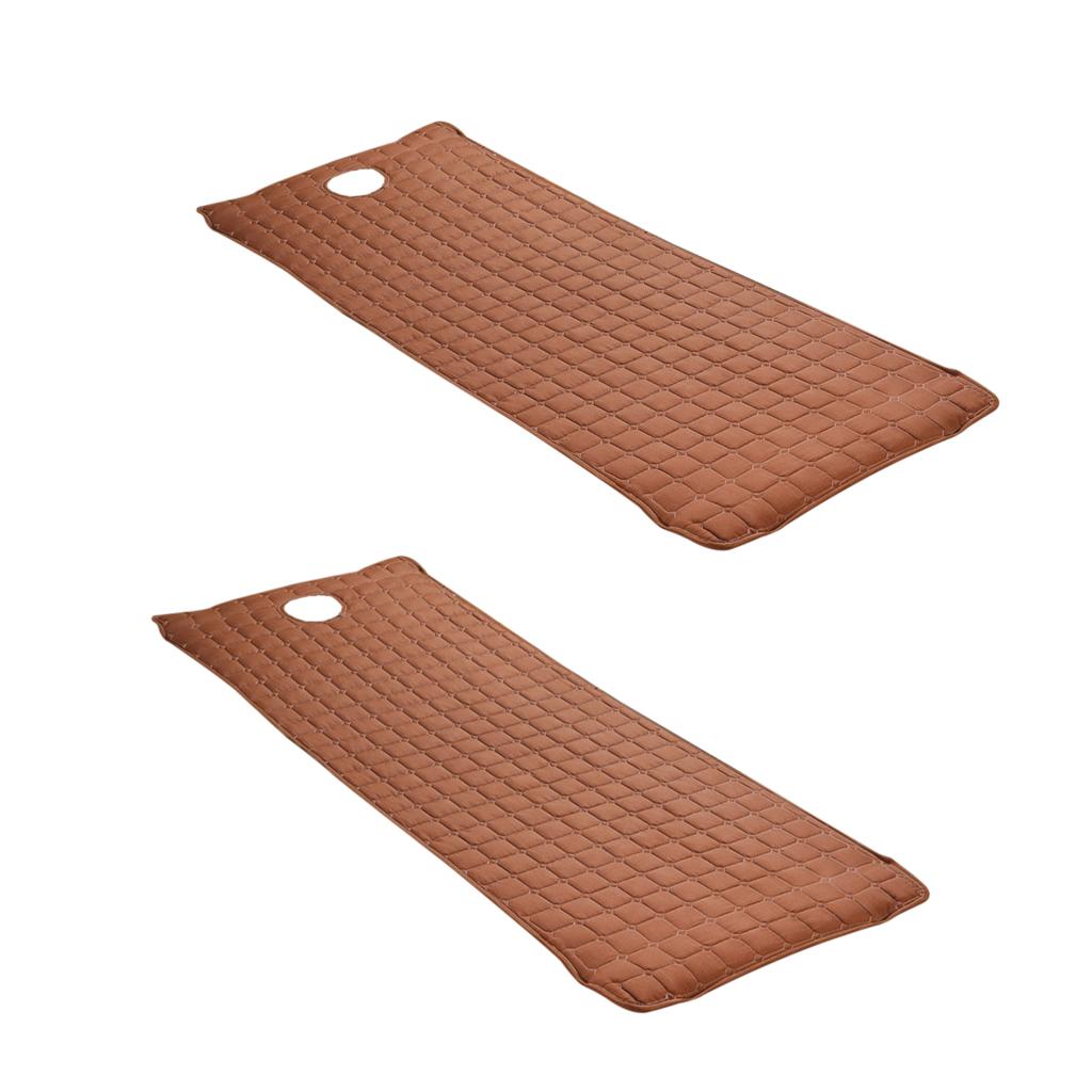 2 Pieces Beauty Salon Massage Bed Mattress Sheet with Face Hole Coffee
