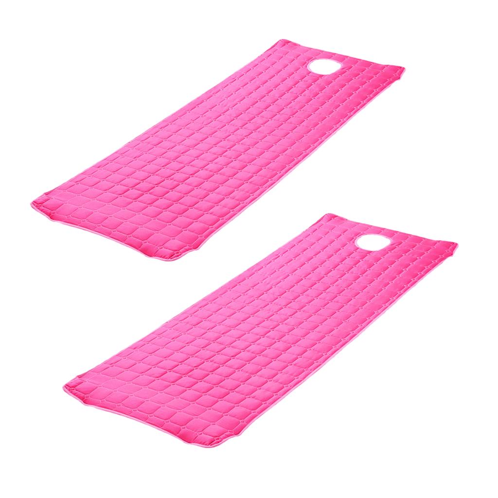 2 Pieces Beauty Salon Massage Bed Mattress Sheet with Face Hole Rose Red