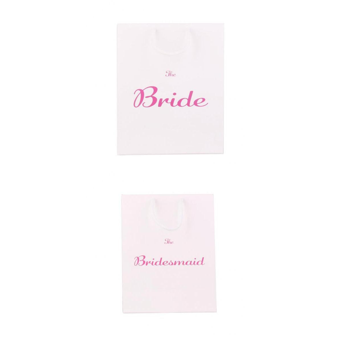 2x Large Bride Bridesmaid Wedding Hen Party Paper Gift Bag with Handle White