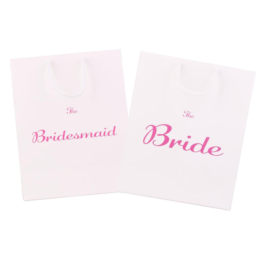 2x Large Bride Bridesmaid Wedding Hen Party Paper Gift Bag with Handle White
