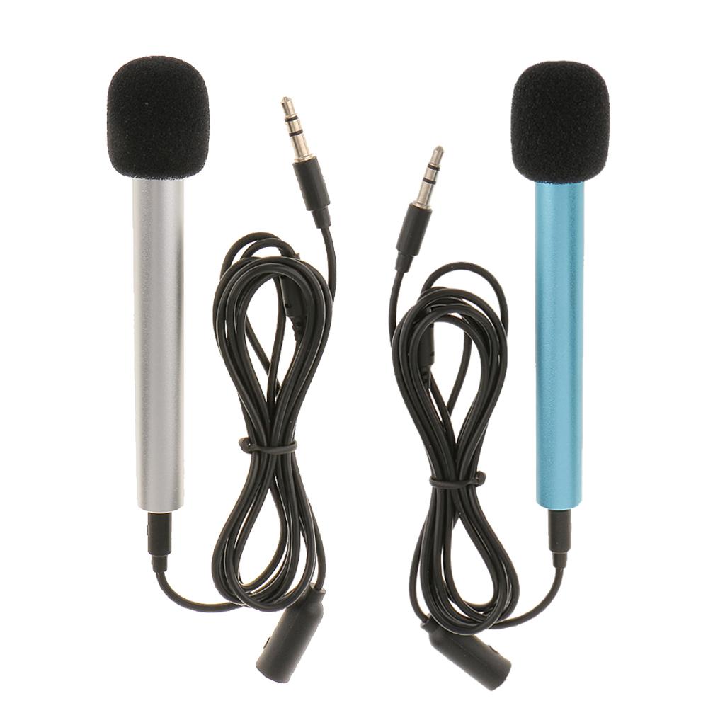 2xHandheld Mic Portable Mini 3.5mm Stereo Studio Speech Mic Audio Microphone