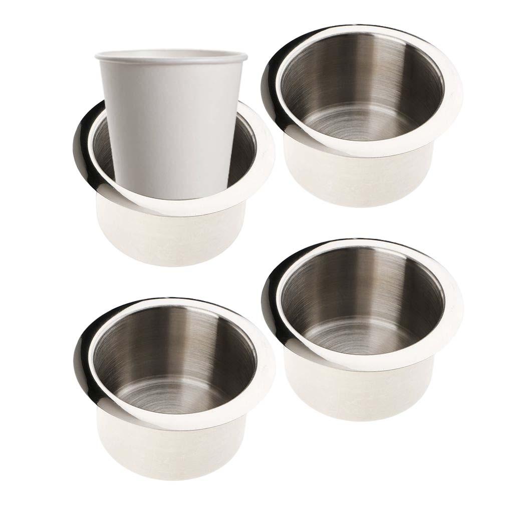4 Stainless Steel Cup Drink Holder Polished for Marine Car Truck Camper RV