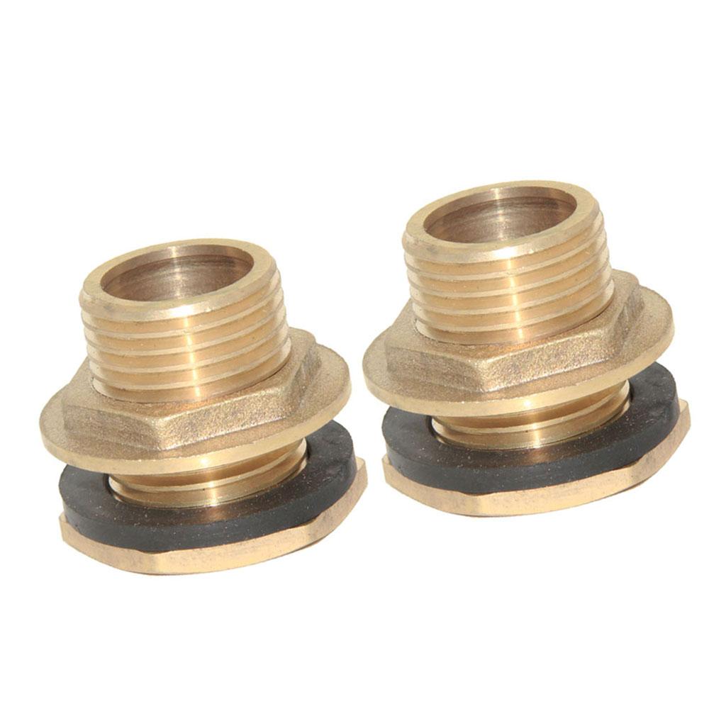 2 DN15 Brass Water Tank Hose Water Tube Pipe Connector Adapter Tap Fittings
