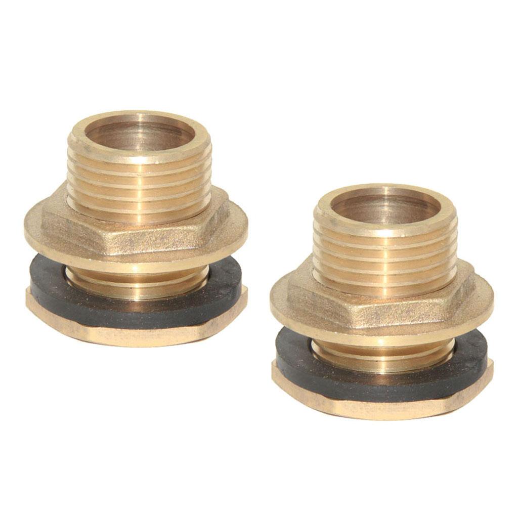 2 DN15 Brass Water Tank Hose Water Tube Pipe Connector Adapter Tap Fittings