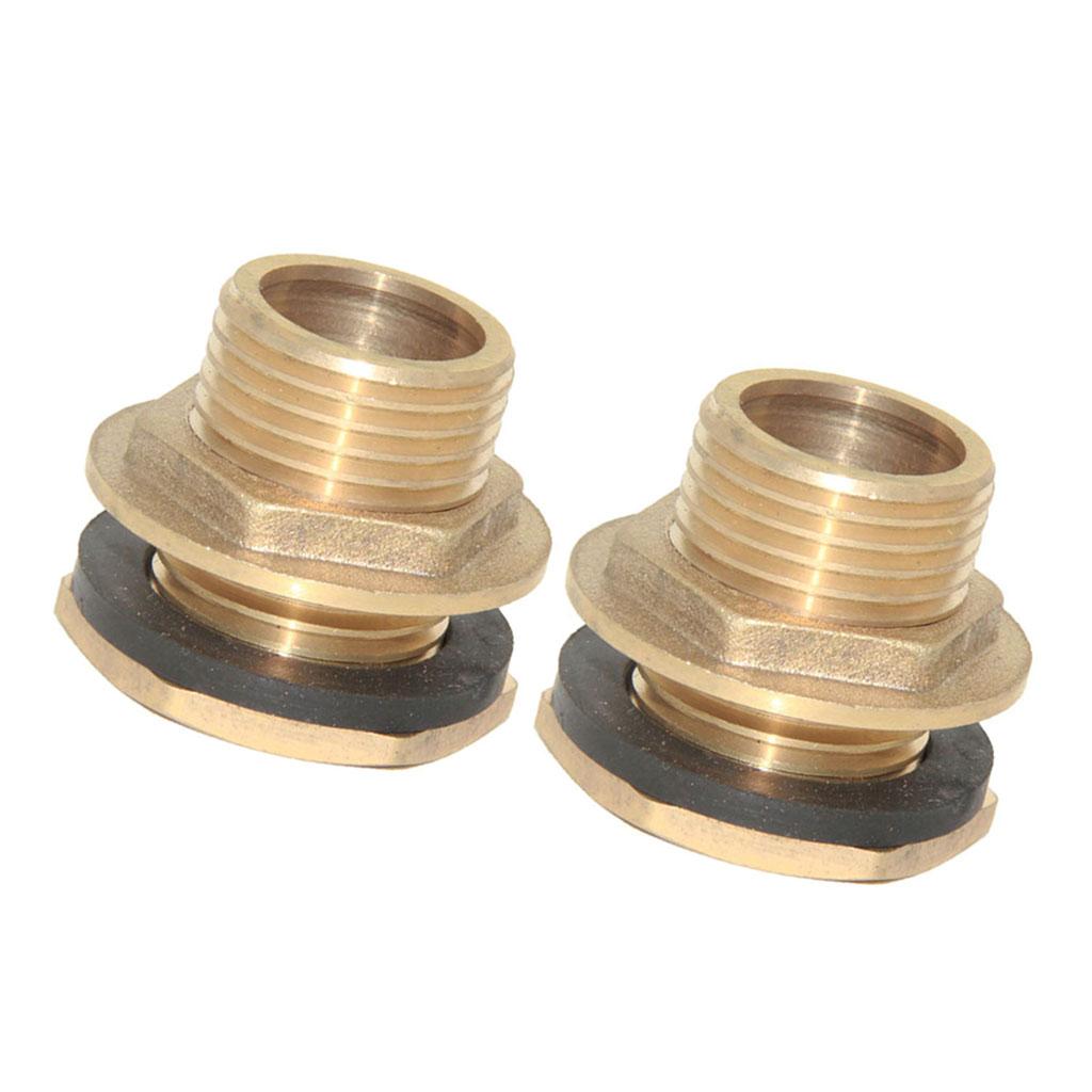 2 DN15 Brass Water Tank Hose Water Tube Pipe Connector Adapter Tap Fittings