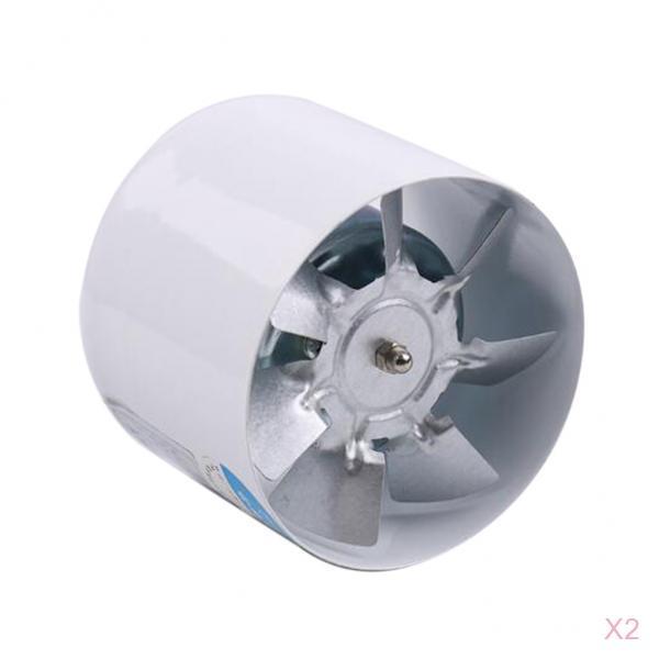 2Pcs 100mm 4'' Duct Fan Exhaust Vent Air Cooled Hydroponic Inline Blower