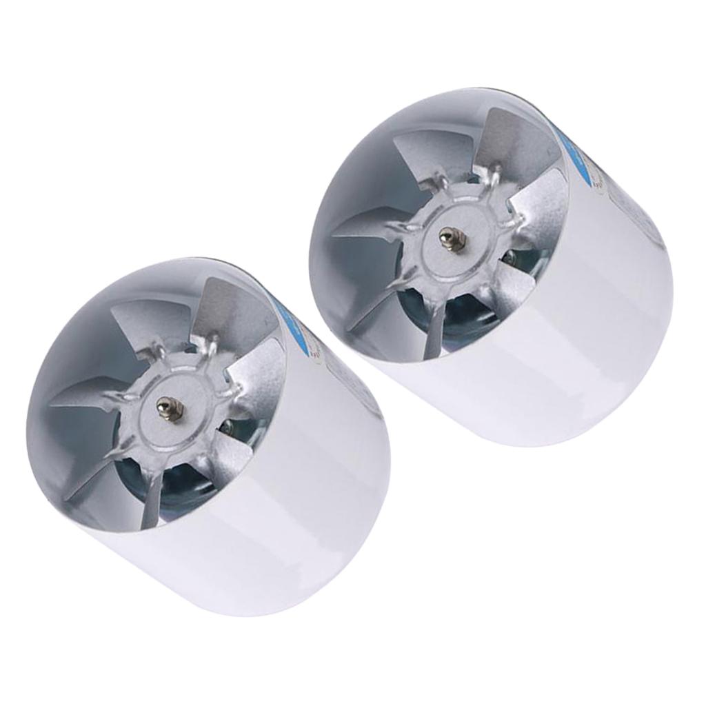 2Pcs 100mm 4'' Duct Fan Exhaust Vent Air Cooled Hydroponic Inline Blower
