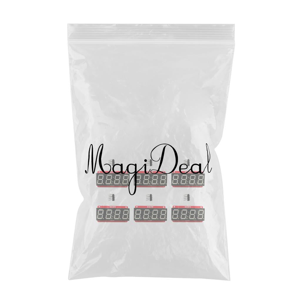 6Pcs 0.56in LED Display Module 4 Digit 7-Segment HT16K33 I2C Electronic