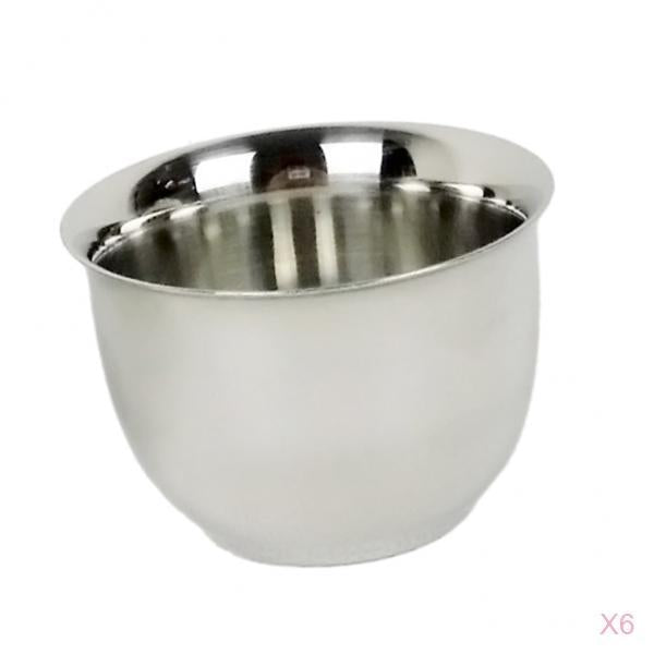 6 Mini Stainless Steel Double Wall Coffee Cup Heat Resistant Tea Cups 50ml