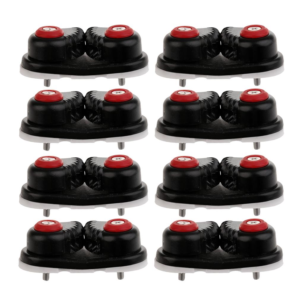 8pcs Boat Sailing Sailboat Ball Bearing Cam Cleat - Black