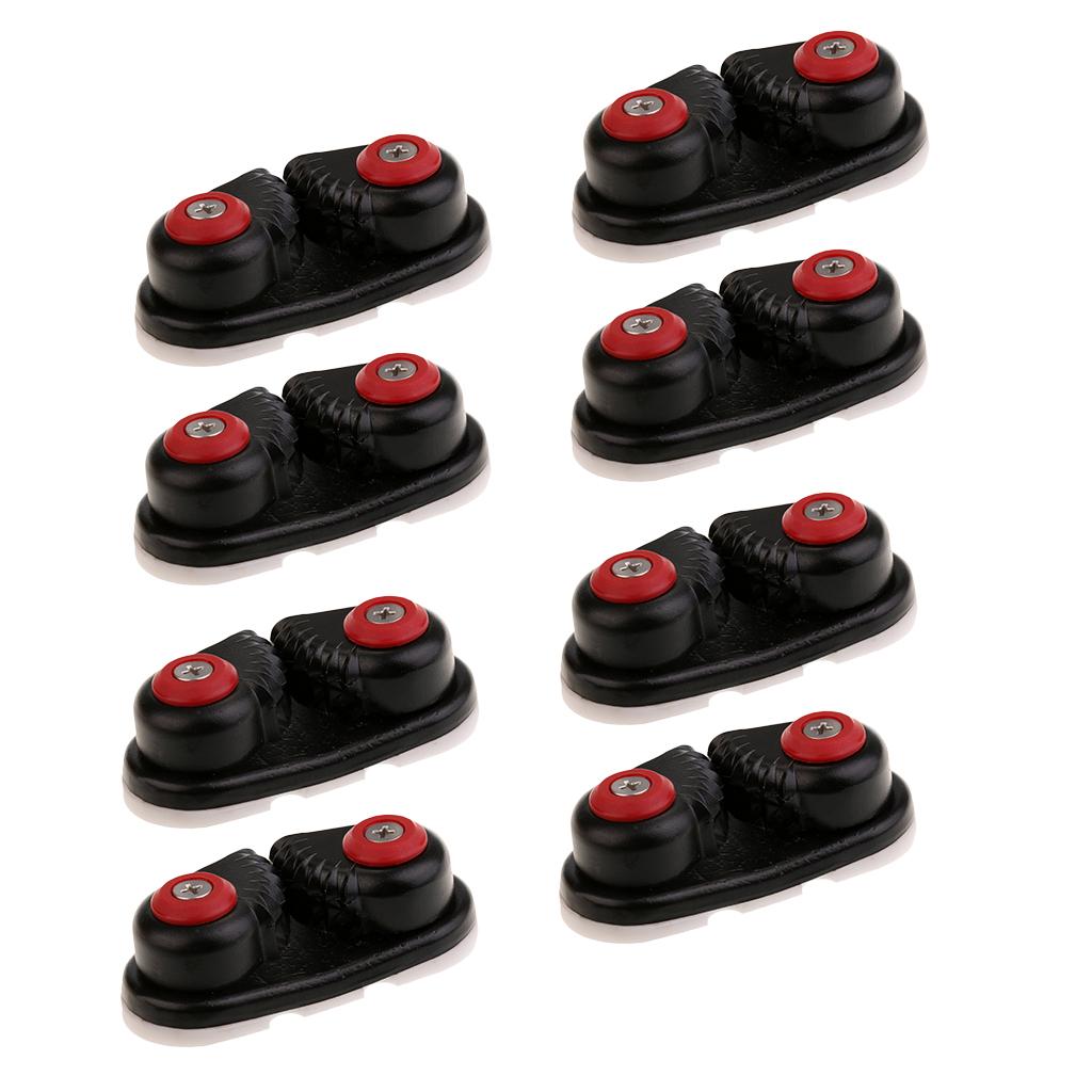8pcs Boat Sailing Sailboat Ball Bearing Cam Cleat - Black