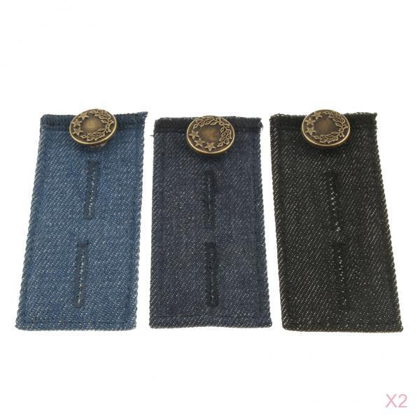 6/pack Denim Pants Waist Extender Strong Adjustable Jeans Button Extenders
