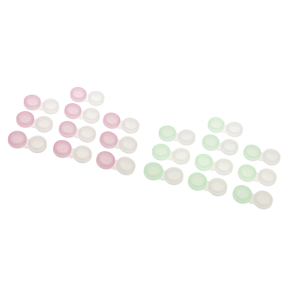 20 Pieces Mini Contact Lens Double Boxes Travel Soaking Cases Transparent