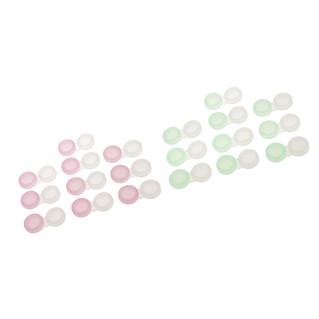 20 Pieces Mini Contact Lens Double Boxes Travel Soaking Cases Transparent