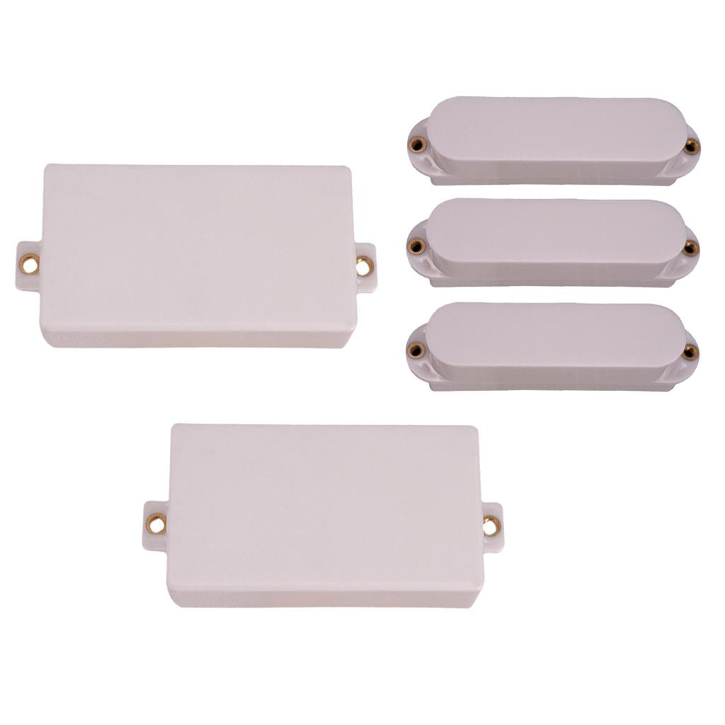 2x Closed Guitar Pickup Humbucker Covers+3x Single Coil Pickup Covers