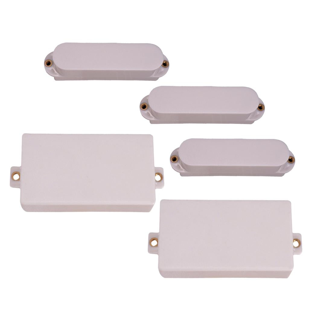2x Closed Guitar Pickup Humbucker Covers+3x Single Coil Pickup Covers