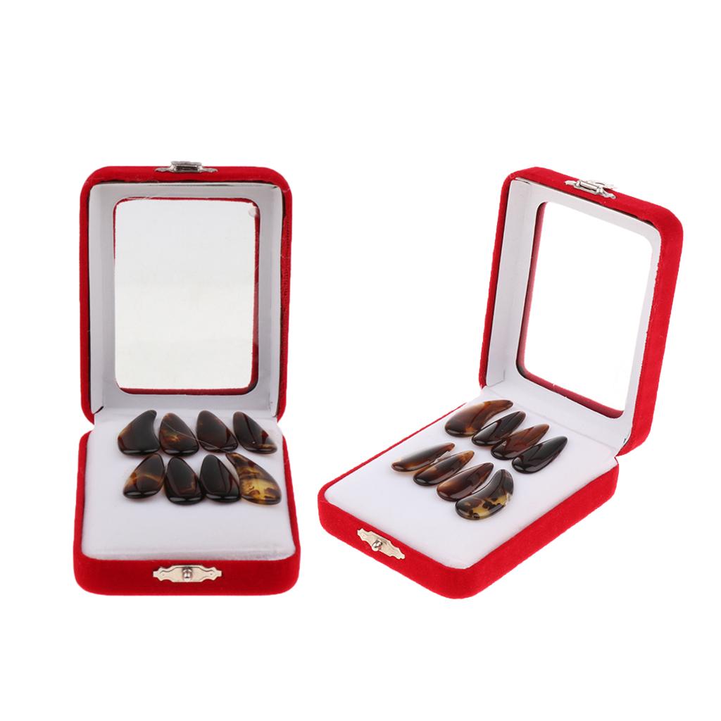 2 Pack Guzheng Finger Picks with Groove and Arc Gu Zheng Nails