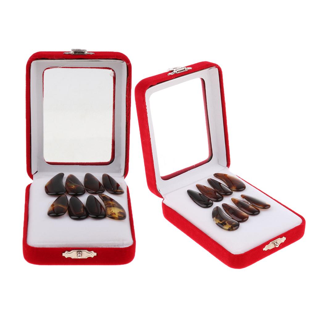 2 Pack Guzheng Finger Picks with Groove and Arc Gu Zheng Nails