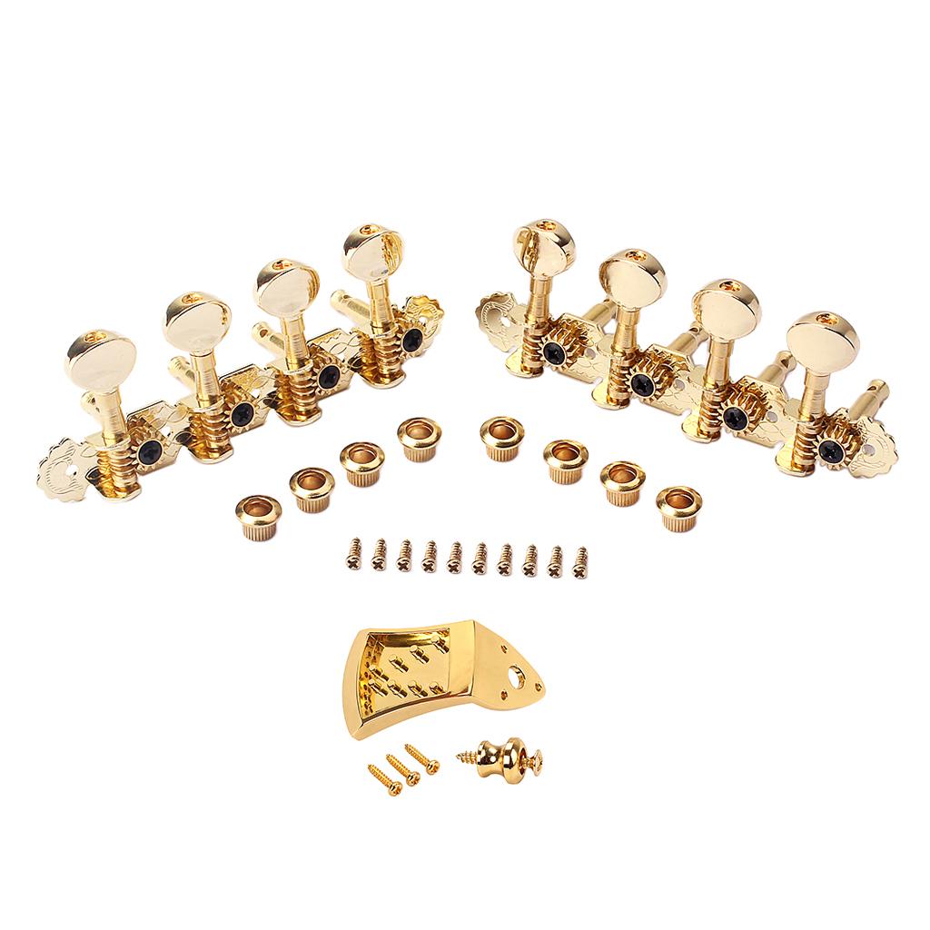 1 Set 4R4L Tuning Pegs Machine Heads with Tailpiece for Mandolin