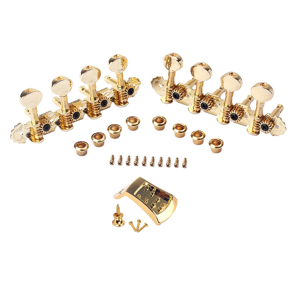 1 Set 4R4L Tuning Pegs Machine Heads with Tailpiece for Mandolin