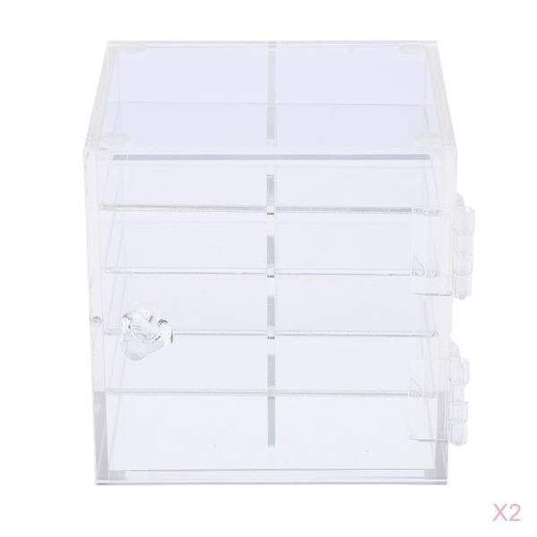 2x Acrylic 10 Layer False Eyelash Storage Case Organizer Makeup Glue Pallet