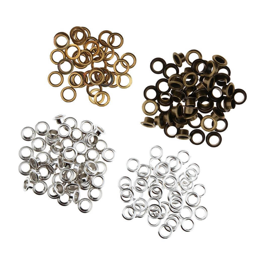 100 sets Metal Eyelets with Washers Leathercraft Accessories 11mm Mixed