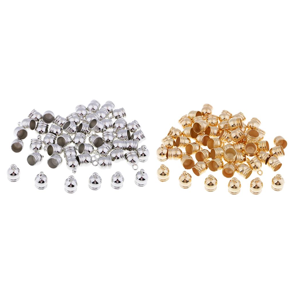 100Pcs Plastic End Cap Bead Stopper DIY Leather Cord Jewelry Findings Mixed