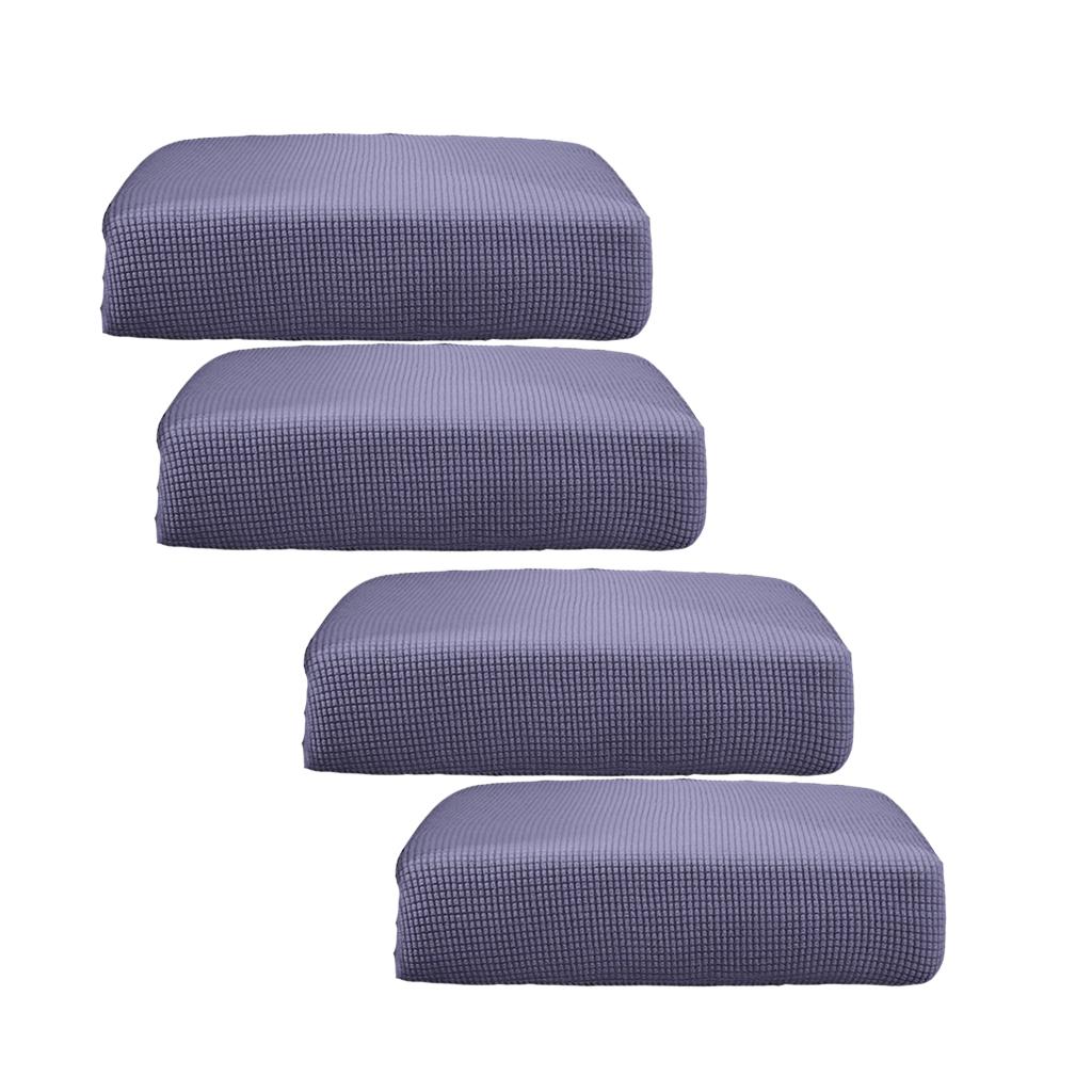 4Pcs Sofa Futon Seat Cushion Cover Couch Slipcover Protector Gray_Size S