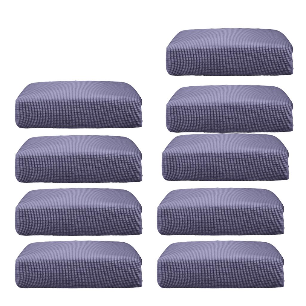 9Pcs Sofa Futon Seat Cushion Cover Couch Slipcover Protector Gray_Size S