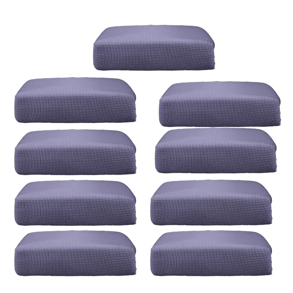 9Pcs Sofa Futon Seat Cushion Cover Couch Slipcover Protector Gray_Size S
