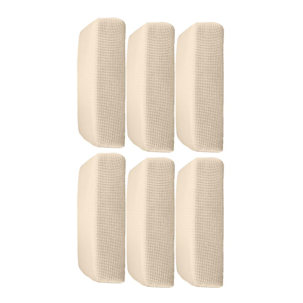 6Pcs Sofa Futon Seat Cushion Cover Couch Slipcover Protector Cream_Size S
