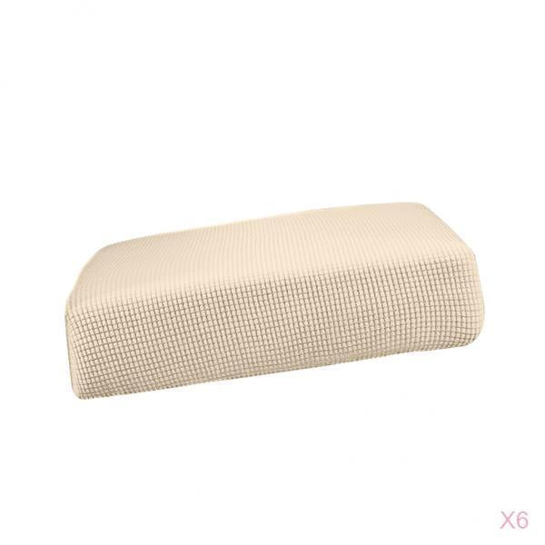 6Pcs Sofa Futon Seat Cushion Cover Couch Slipcover Protector Cream_Size S