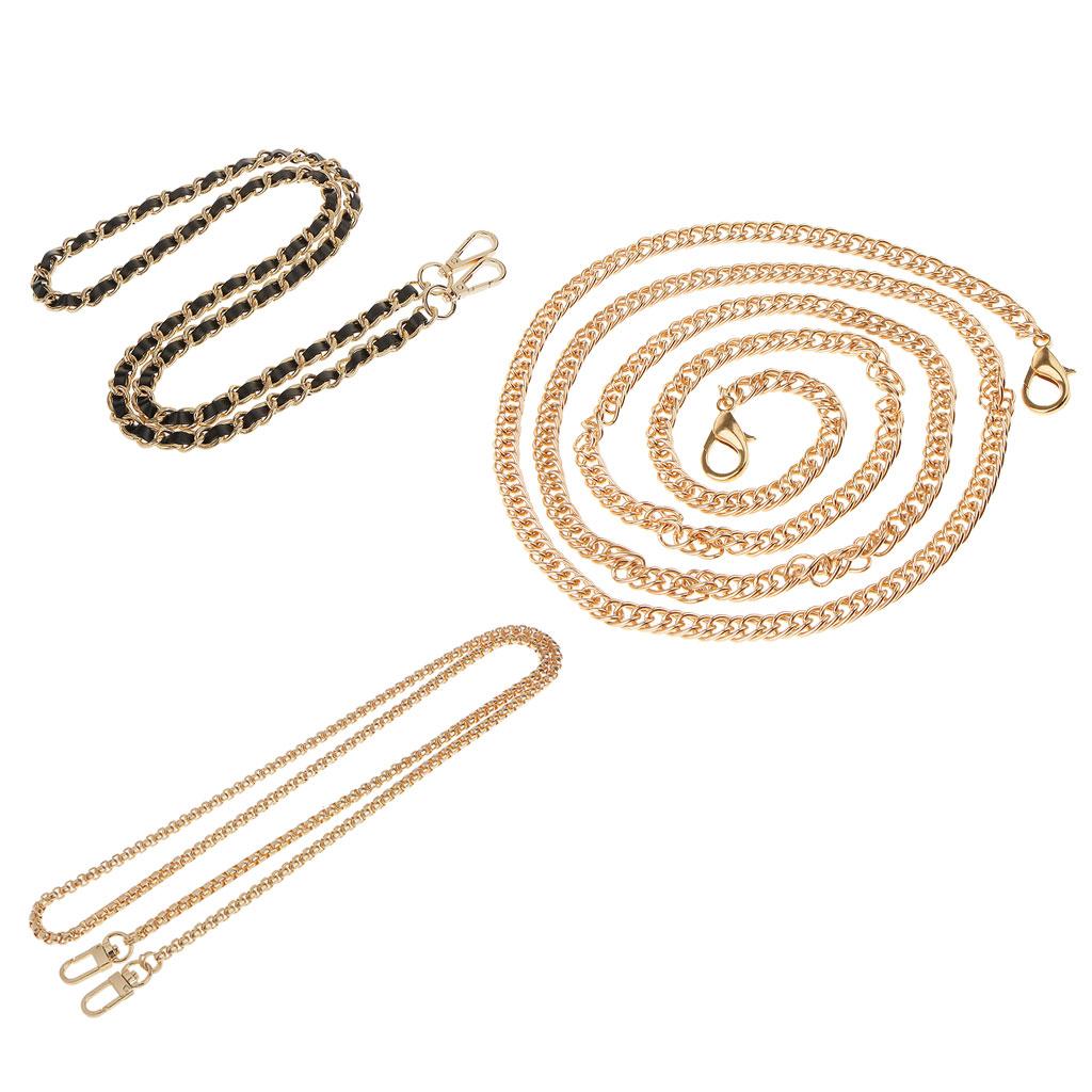 3 Pieces Skinny Chain Strap Replacement Purse Handbag Shoulder Bag Handle