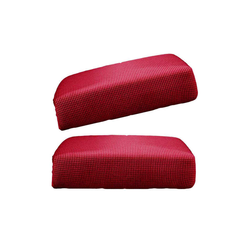 2Pcs Sofa Futon Seat Cushion Cover Couch Slipcover Protector Red_Size S