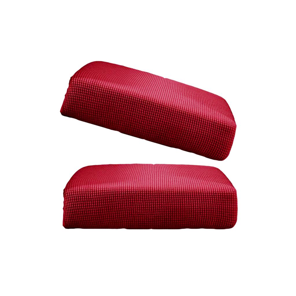 2Pcs Sofa Futon Seat Cushion Cover Couch Slipcover Protector Red_Size S