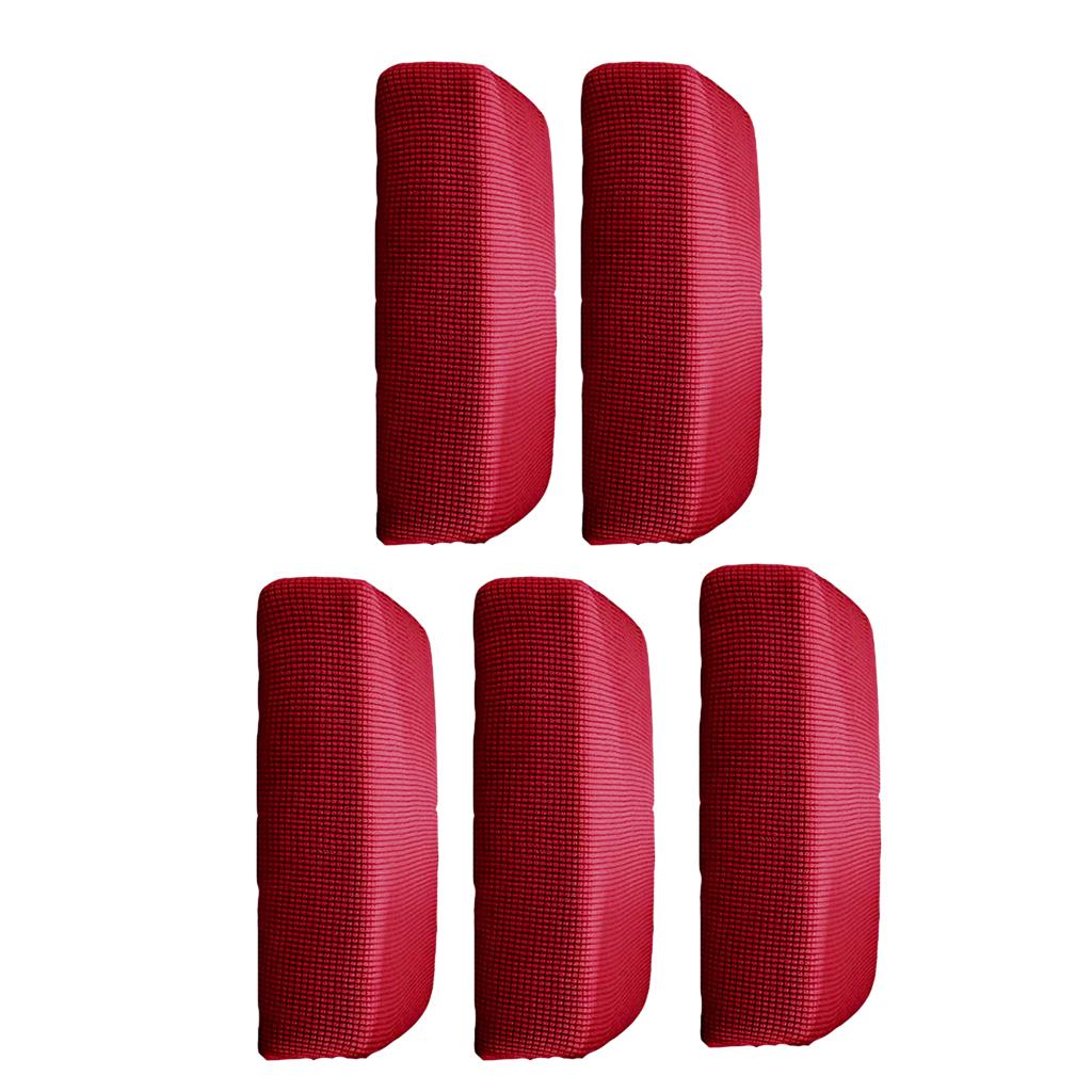 5Pcs Sofa Futon Seat Cushion Cover Couch Slipcover Protector Red_Size S