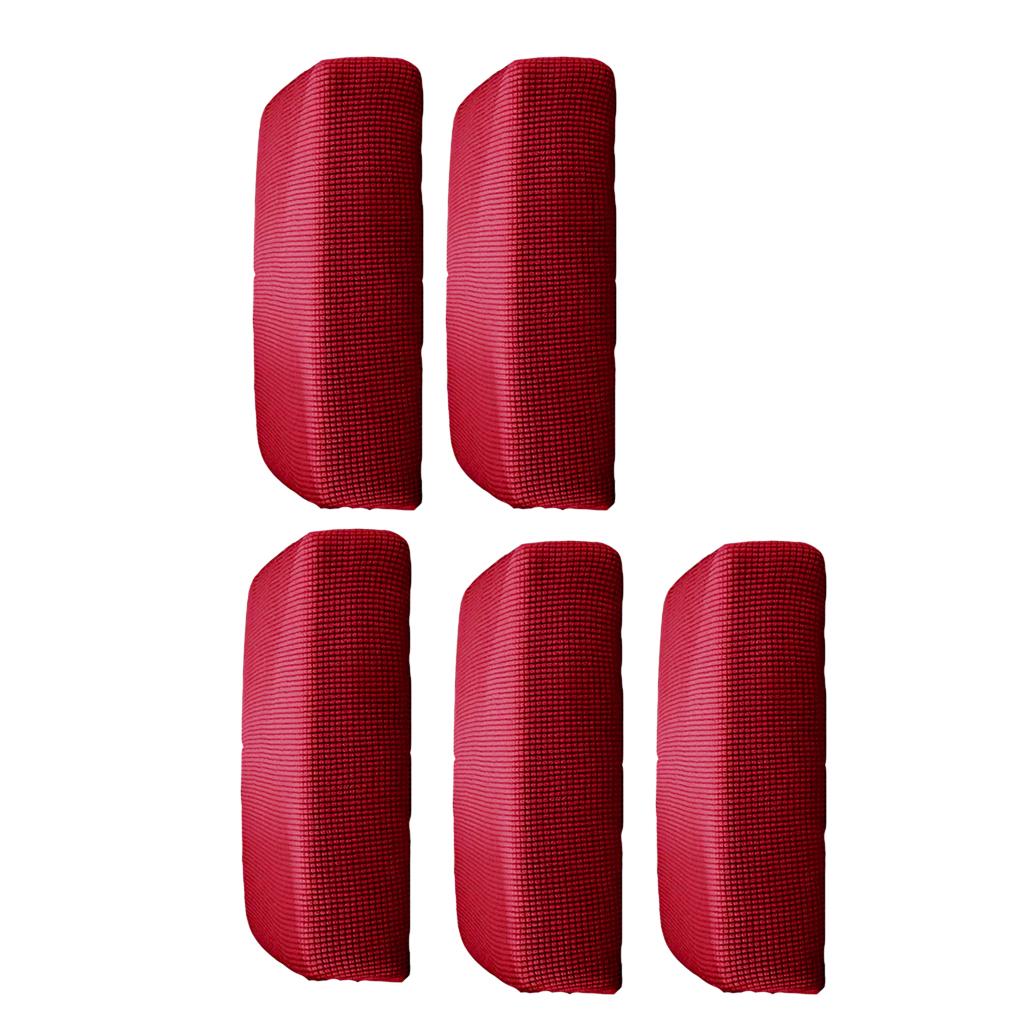 5Pcs Sofa Futon Seat Cushion Cover Couch Slipcover Protector Red_Size S