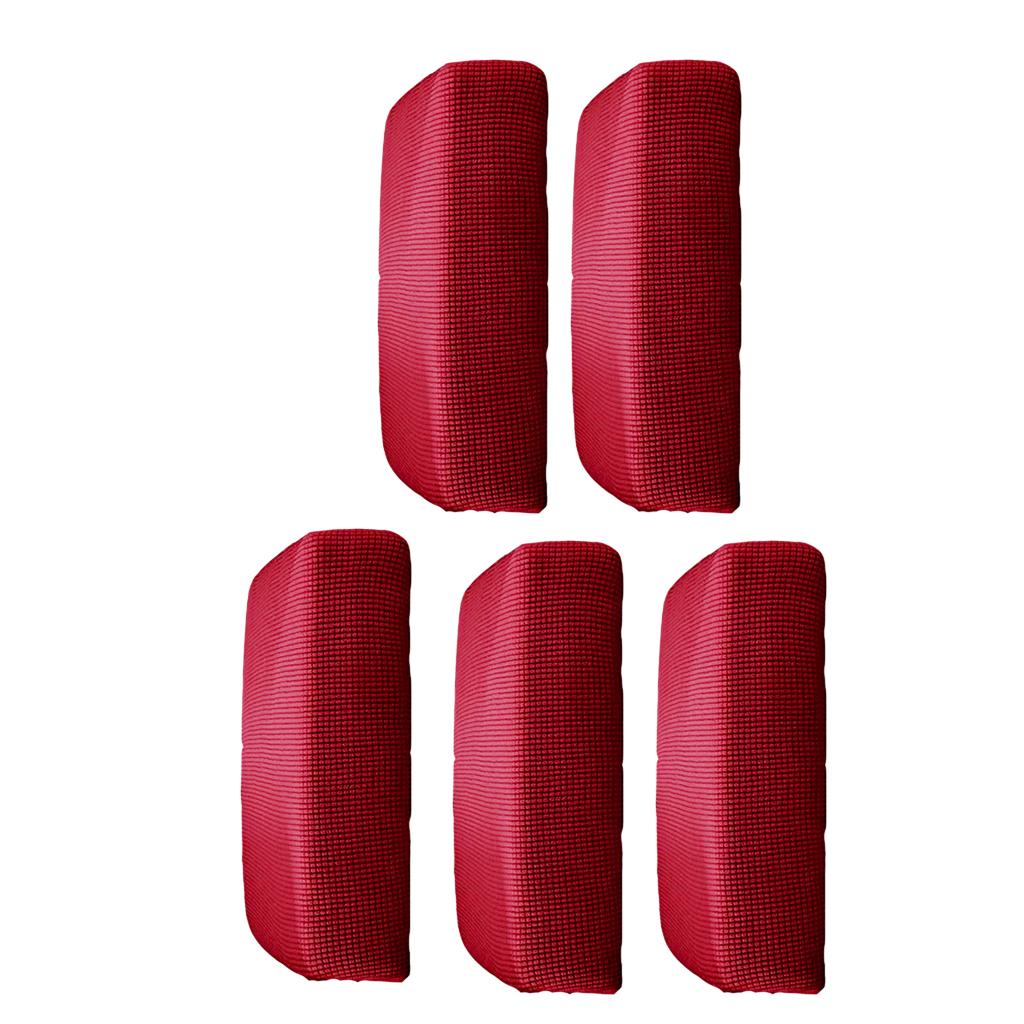 5Pcs Sofa Futon Seat Cushion Cover Couch Slipcover Protector Red_Size S