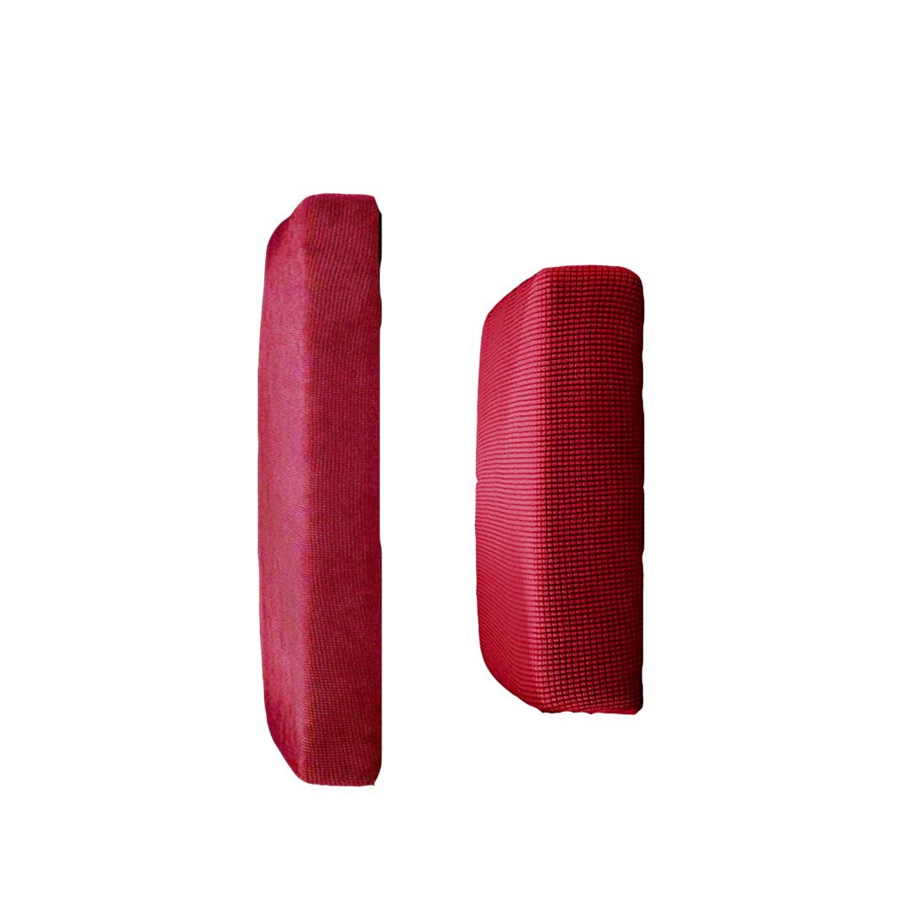 2Pcs Sofa Futon Seat Cushion Cover Couch Slipcover Protector Red_Size S &M