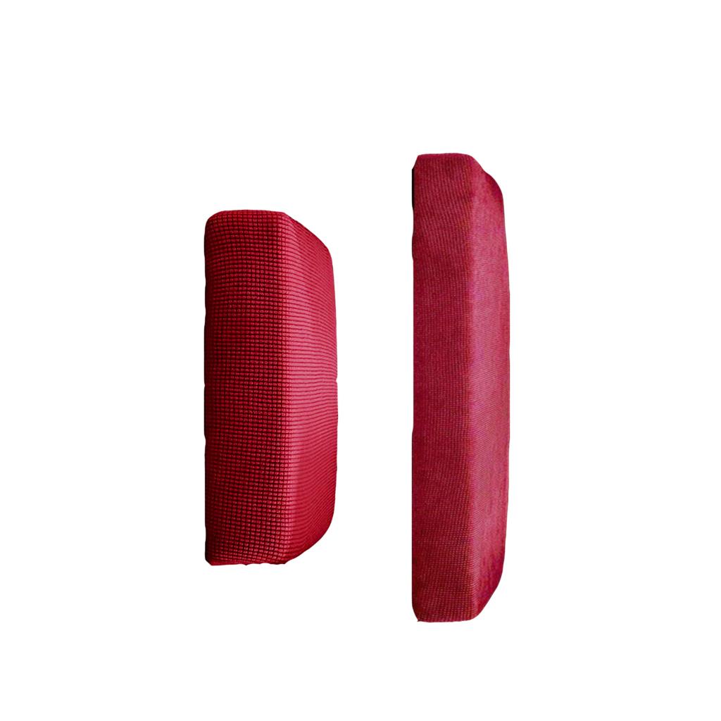 2Pcs Sofa Futon Seat Cushion Cover Couch Slipcover Protector Red_Size S &M
