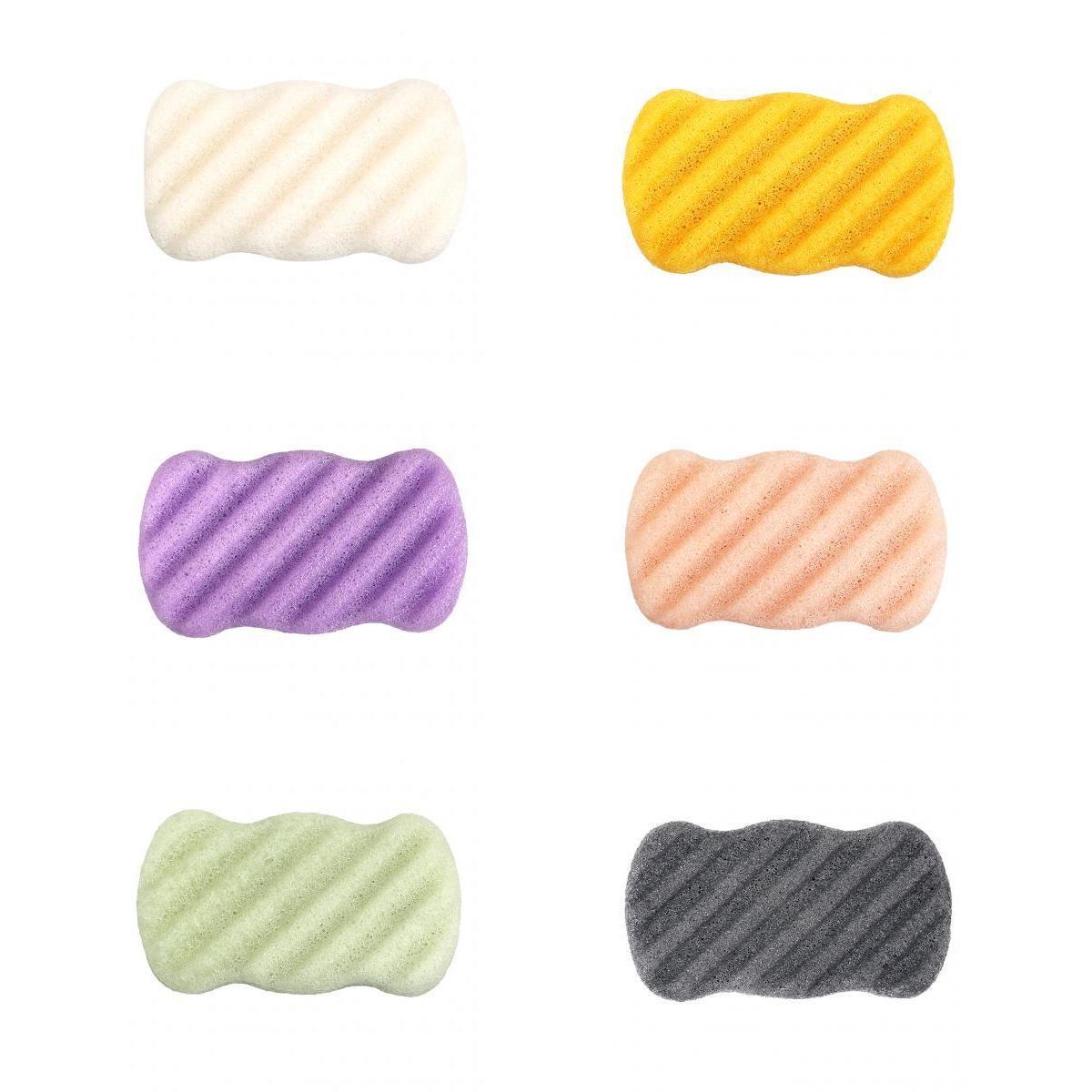 100% Natural Konjac Soft Puff Face Body Wash Cleansing Sponge 6pcs